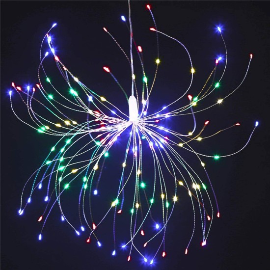 Copper Wire Firework Led Wire  Light Fairy Light Decoration Lamp With 8 Explosion Modes 120 lights (40pcs*3LED)-warm white