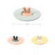 Cup  Lid Leak-proof Cartoon Rabbit Ears Shape Silicone Cup Seal Tableware Accessories Pink