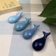 Cute Dolphin Porcelain Chopstick  Rack Holder Home Table Decorative Ornaments Style One