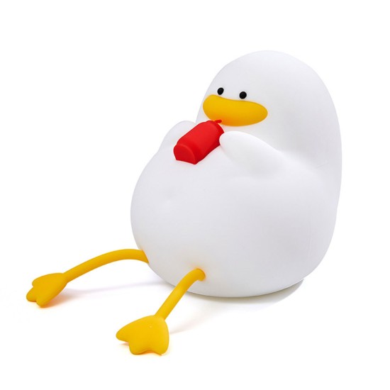 Cute Duck Night Light 3-level Brightness Adjustment Color Changing Timing Children Sleeping Lamp without Hat