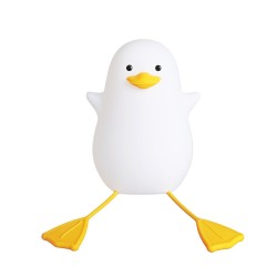 Cute Duck Shape Night Light With Warm Color Dimming Function 1200mah Rechargeable Lamp With 20' Timer Touch Control yellow mouth