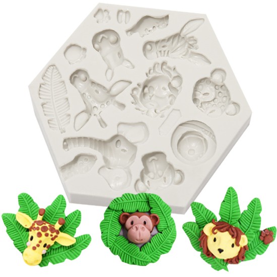 Cute Forest Animal Mould Silicone Molds Woodland Cake Decorative Mold Tools Kitchen Accessories 951 gray