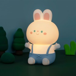 Cute Rabbit Led Night Light Dimming Usb Charging Colorful Bedroom Bedside Lamp Blue