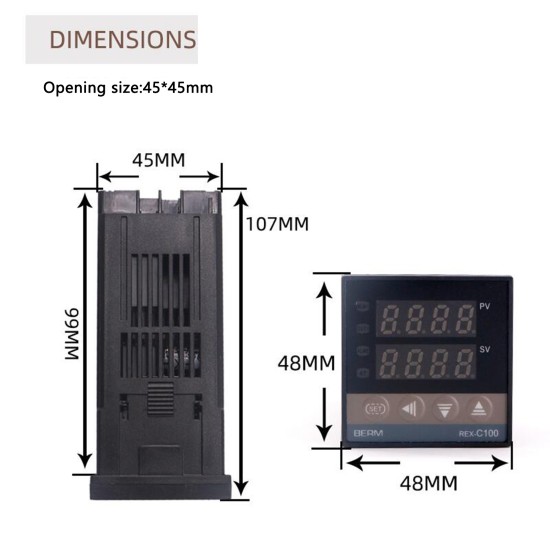 DC24V PID Temperature Controller REX-C100FK02-V*AN 0-400 Degree SSR