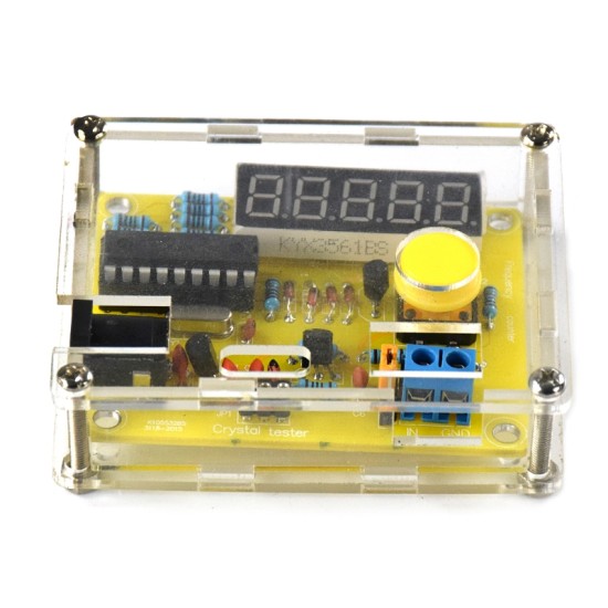 DIY Kits 1Hz-50MHz Crystal Oscillator Tester Frequency Counter Meter with Case yellow