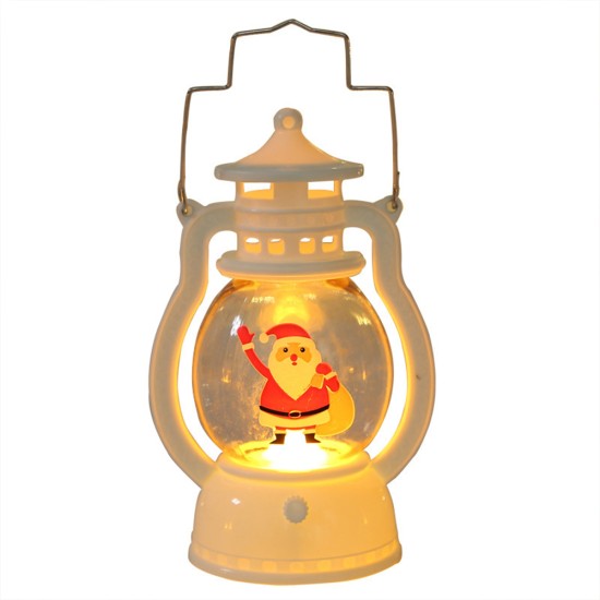 Desktop Luminous Small Oil Lamp Ornaments Santa Claus Christmas Tree Snowman Christmas Element Window Lantern Decoration Portable Wind Light Christmas tree