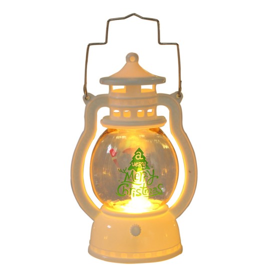 Desktop Luminous Small Oil Lamp Ornaments Santa Claus Christmas Tree Snowman Christmas Element Window Lantern Decoration Portable Wind Light Christmas tree