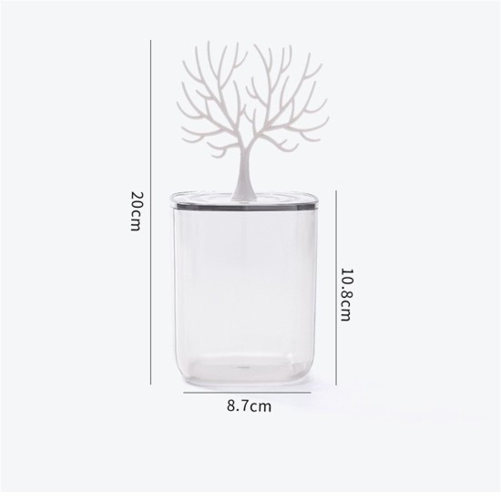 Desktop Storage  Box With Transparent Lid Tree  Shaped Table Organizer Antlers_9*13.5