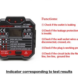 Digital Display Socket Tester Plug Polarity Phase Check Detector Voltage Test Multi-Function Electroscope UK plug