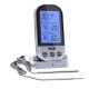 Digital Meat Thermometer with Waterproof Dual Probe Wireless Remote Thermometer for BBQ, Oven, Smoker, Grill  black