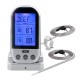 Digital Meat Thermometer with Waterproof Dual Probe Wireless Remote Thermometer for BBQ, Oven, Smoker, Grill  silver gray