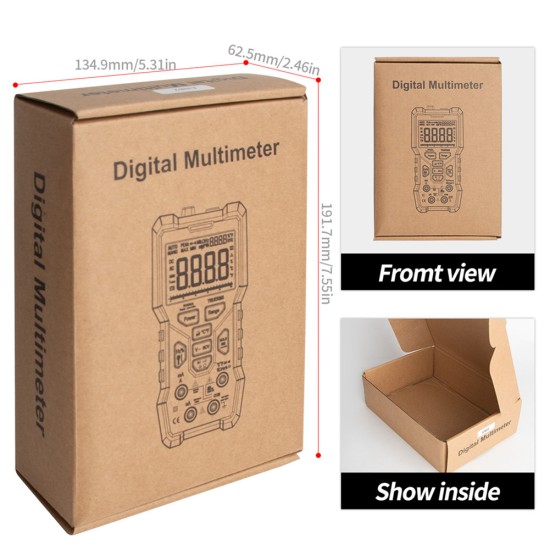 Digital Multimeter Professional 9999 Tester Thermocouple Kit Va Display Screen High configuration black