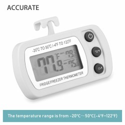 Digital Thermometer Lcd Screen Refrigerator Fridge Freezer Room Temperature Meter White