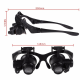 Double Eye Magnifier Glasses Jewelry Watch Repair Loupe Glasses with LED Light and 8 Lens black