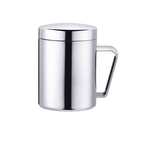 Double Wall 304 Stainless Steel Coffee Mug With Lid Portable Cup Travel Tumbler Office Water Mugs Large dark green gold