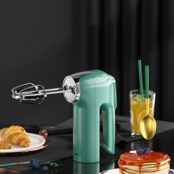 Double-head Egg Beater Usb Charging 3-speed Adjustable Kitchen Baking Mixer Food Blender Green