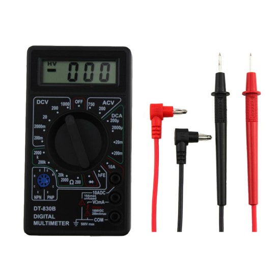 Dt830b Lcd Digital  Voltmeter Ammeter Ohmmeter Multimeter Volt Tester Meter Black