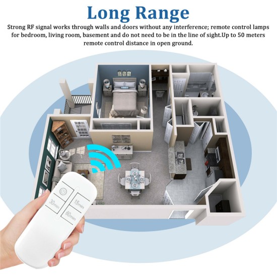 E27 Lamp Holder Wireless Remote Control Stable Performance Light Bulb Cap Socket Switch Screw Kit 220V