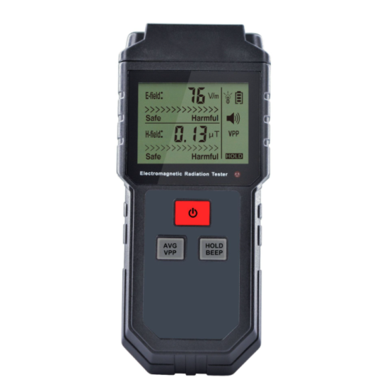 ET825 Electromagnetic Field Radiation Detector Tester Emf Meter Rechargeable Handheld Counter Emission Dosimeter black