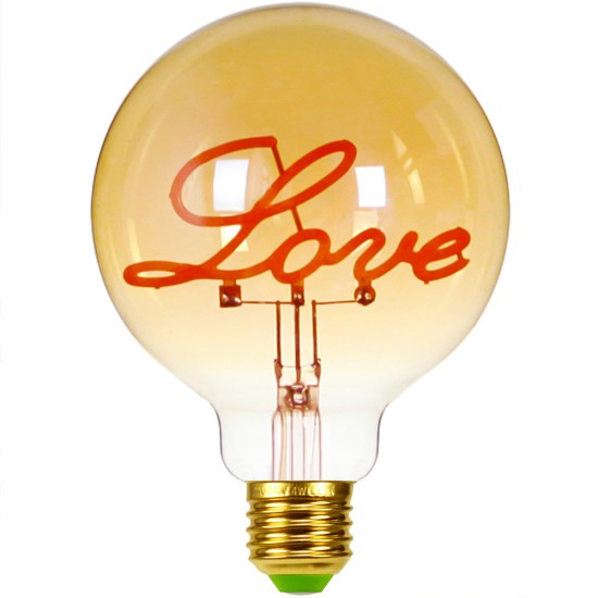 Edison Lamp Retro Edison Love Letter Bulb Creative Golden Warm Light Glass Chandelier Desk Lamp