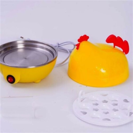 Electric Egg Cooker Boiler 7 Cavities Cute Chicken Shape Non Stick Auto-off Egg Steamer US plug