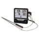 Electronic Food Thermometer Digital High-precision Intelligent Large Screen Temperature Meter with Probes Black