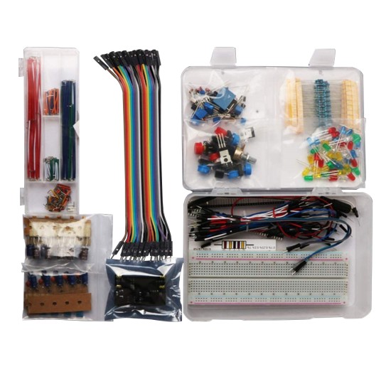 Electronics  Component Super Kit with Jumper Wires Color Led Resistors Register Card Buzzer