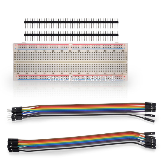 Electronics Component Basic Starter Kit with 830 Tie-points Breadboard Cable Resistor Capacitor LED Potentiometer Box Packing 830 set