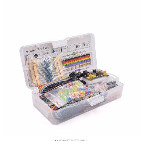 Electronics Component Basic Starter Kit with 830 Tie-points Breadboard Cable Resistor Capacitor LED Potentiometer Box Packing 830 set