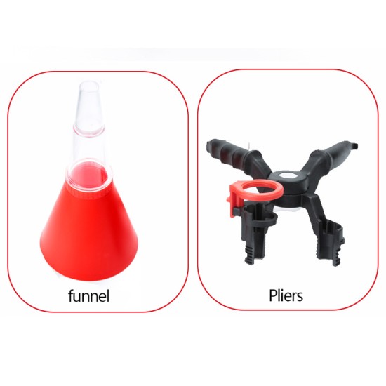 Engine Oil Funnel Car Truck Adjustable Fixed Bracket Filling Spout Pour Tool Kit Red+black