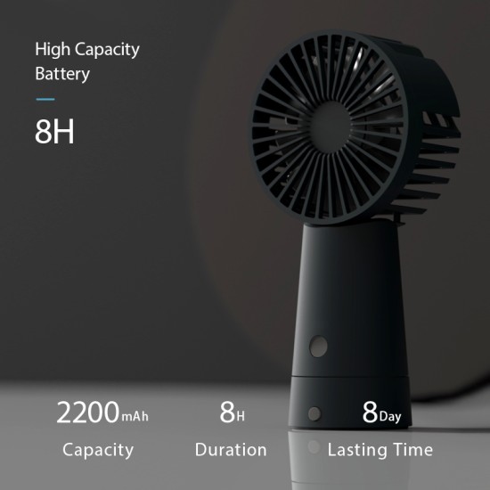 F 1 3-Speed Fan With Strong Wind Speed Magnetic Charging Large Capacity Long Battery Life white