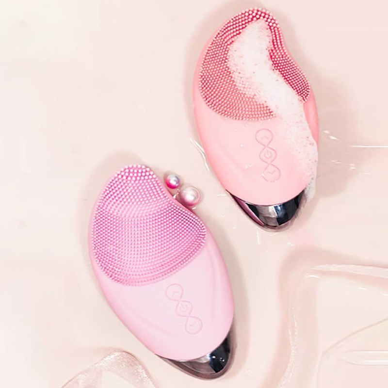 Facial Cleanser USB Rechargeable Multi-functional Face Cleansing Brush Eye Massager Pore Deep Cleansing Device girl pink Facial Cleanser USB Rechargeable Multi-functional Face Cleansing Brush Eye Massager Pore Deep Cleansing Device girl pink