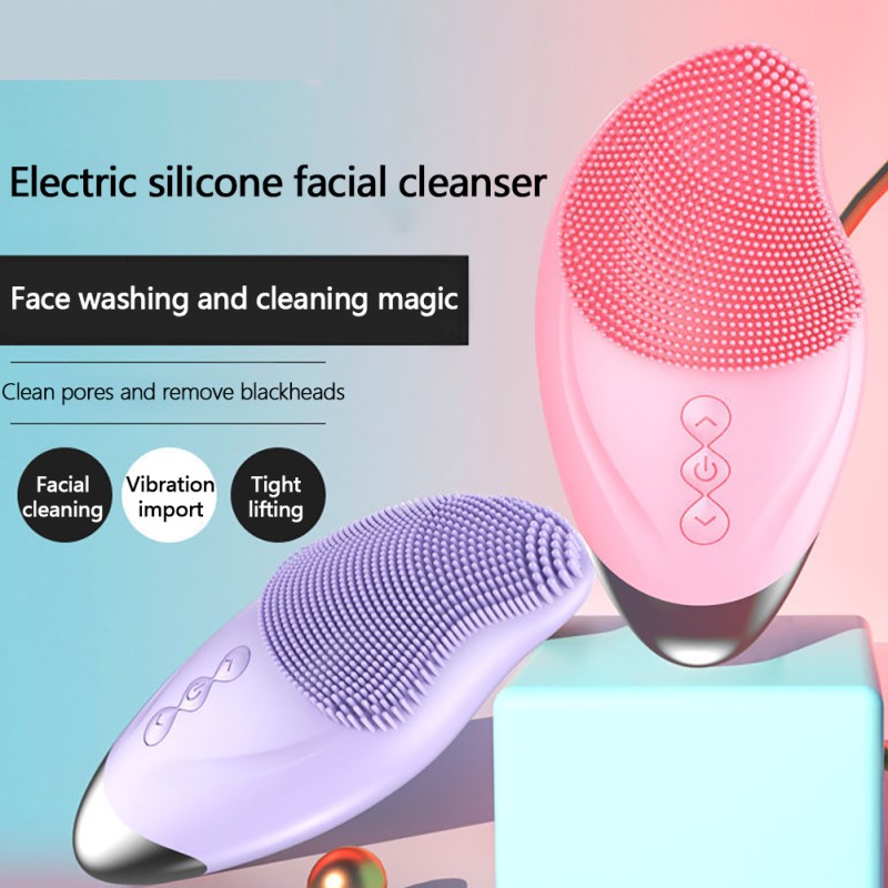 Facial Cleanser USB Rechargeable Multi-functional Face Cleansing Brush Eye Massager Pore Deep Cleansing Device girl pink Facial Cleanser USB Rechargeable Multi-functional Face Cleansing Brush Eye Massager Pore Deep Cleansing Device girl pink