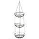 Fashion Space Saving 3Layers Iron Wire Fruit Basket for Storage black