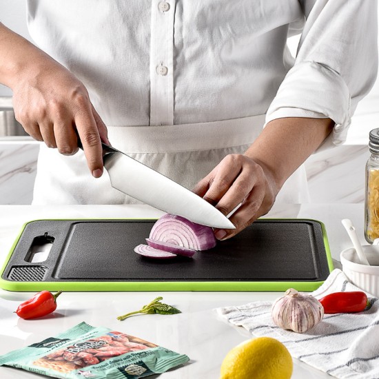 Fast Thawing Plate Multi-function Double-sided Defrosting Plate Chopping Board with Knife Sharpener