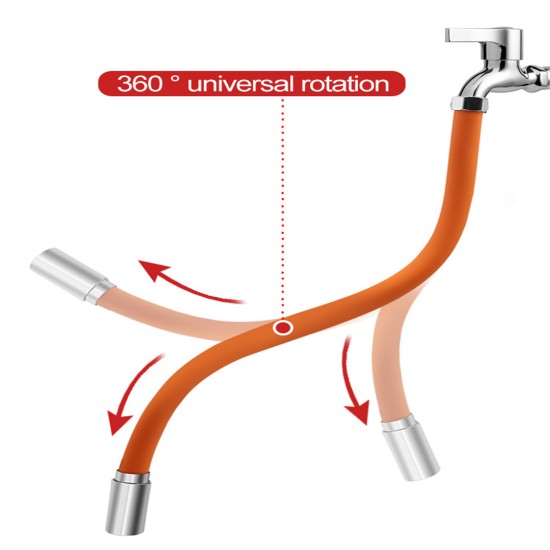 Faucet Extension Hose Adjustable 360 Degrees Free Bending Extension Tube for Kitchen Sink 50cm