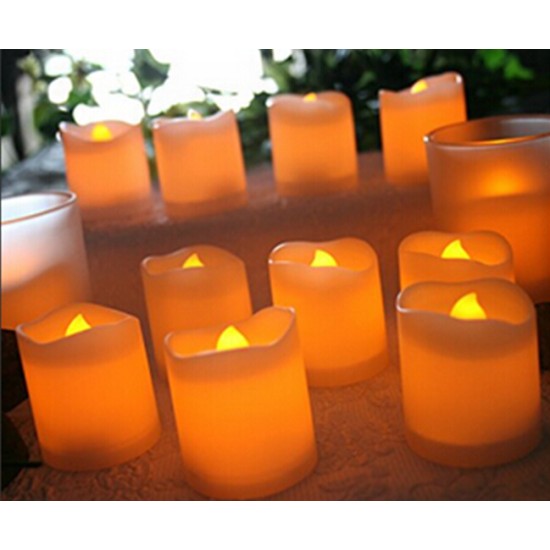 Flameless LED Lights Candles Wavy Edge Electronic Candles for Wedding Party Home Decoration black_4.5 * 4 * 4