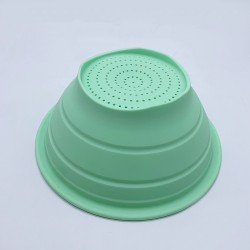 Foldable Drain Basket Colander Fruit Vegetable Washing Basket Strainer Collapsible Drainer Kitchen Tool blue