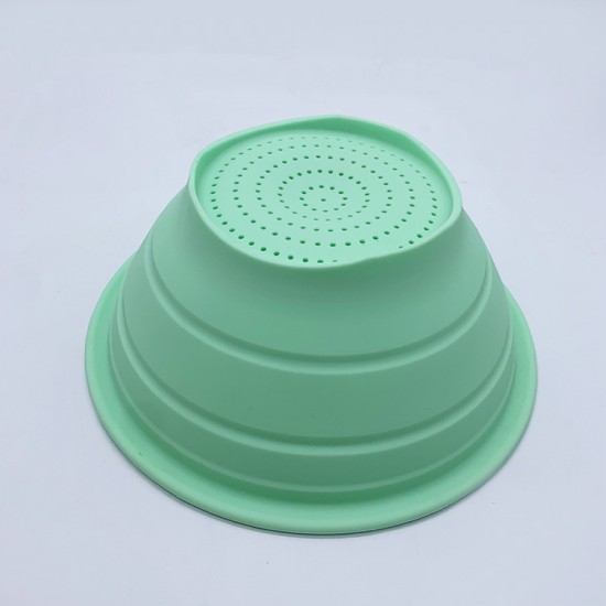 Foldable Drain Basket Colander Fruit Vegetable Washing Basket Strainer Collapsible Drainer Kitchen Tool green