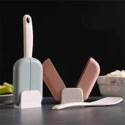 Foldable Rice  Spoon Automatic Opening Closing Rice Scoop With Dust Cover Pink