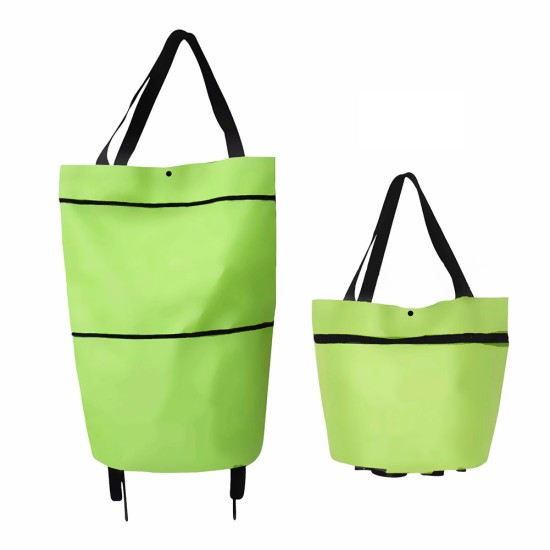 Folding Shopping Bags Trolley Grocery Shopper Lightweight Foldable with wheels green