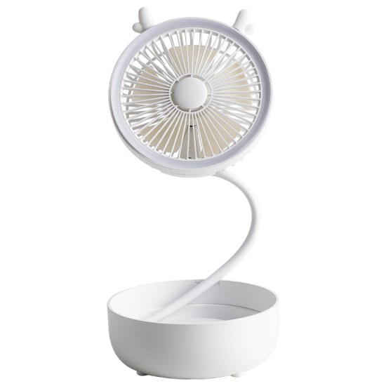 Folding USB Rechargeable Portable Fan Small Desktop Fans for Room white_140*140*70mm