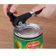 Food-Safe Stainless Steel Manual Professional Smooth Edge Safety Can Opener with Easy Turn Knob, Soft Comfortable Ergonomically Designed Anti Slip Grips Handle - Black