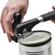 Food-Safe Stainless Steel Manual Professional Smooth Edge Safety Can Opener with Easy Turn Knob, Soft Comfortable Ergonomically Designed Anti Slip Grips Handle - Black