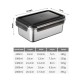 Fresh Keeping Box 316 Stainless Steel Crisper Super Large Capacity Refrigerator Special Frozen Storage Fruit Bento Box