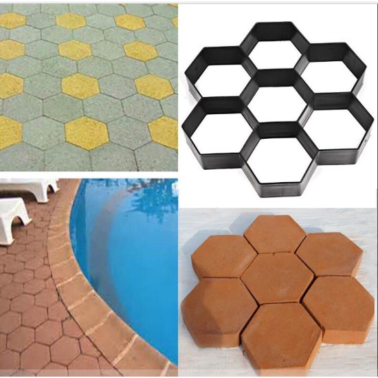 Garden Stone Walk Maker Mould DIY Pavement Concrete Mold Driveway Paving Brick Patio Mold  G30x30