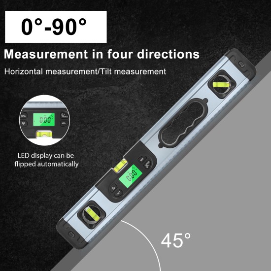 HLW-SJ-1 Digital Display Level Protractor Inclinometer Level Smart Electronic Level Tool Black