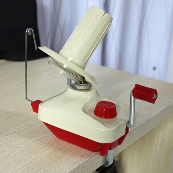 Hand Operated Swift Yarn Fiber Wool String Roll Ball Thread Skein Winder Machine White Red