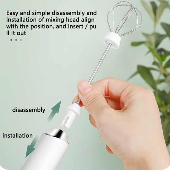 Handheld Kitchen Egg Beater Usb Charging Wireless Mini Electric Whisk Coffee Milk Mixer Black