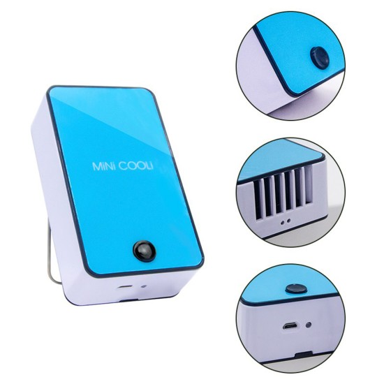 Handheld USB Rechargeable Cooling Fan Portable Mini Air Conditioner for Home Travel  Elegant black